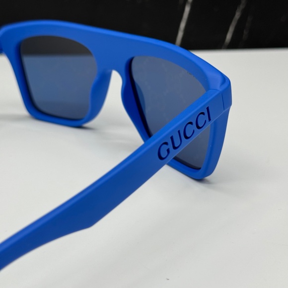 NEW GUCCI GG1570S 004 UNISEX SUNGLASSES GUCCI GG 1570S 004 BLUE SQUARE EYEWEAR - Picture 8 of 11